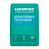 Шпатлёвка гипсовая базовая белая ЦЕМРОС, 25 кг