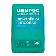 Шпатлёвка гипсовая базовая белая ЦЕМРОС, 25 кг