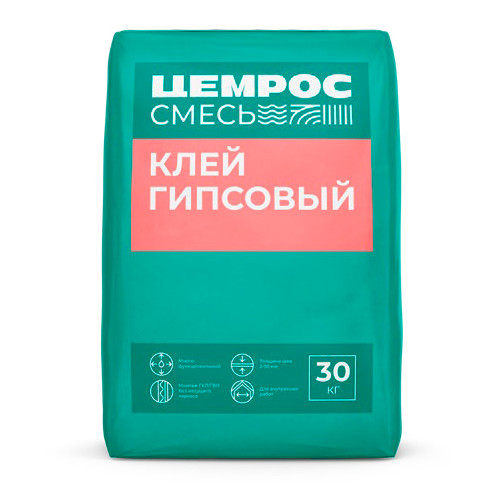 Клей гипсовый ЦЕМРОС, 30 кг
